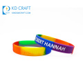 Unique design blank custom made debossed ink injected reusable school rubber bracelet silicone wristband for promotion